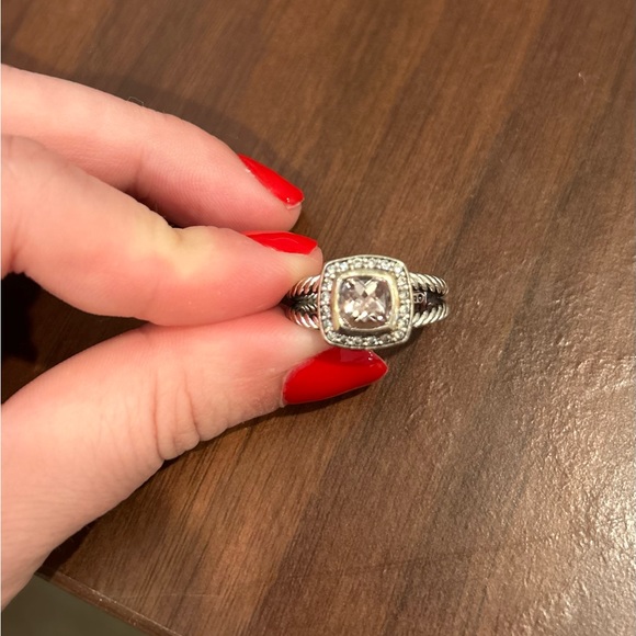 David Yurman Ring Petite Albion- 
Sterling Silver with Morganite - Picture 4 of 8